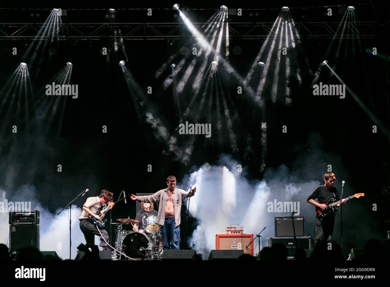 English punk band shame, perfrom live during the Todays festival in Turin, Italy Stock Photo