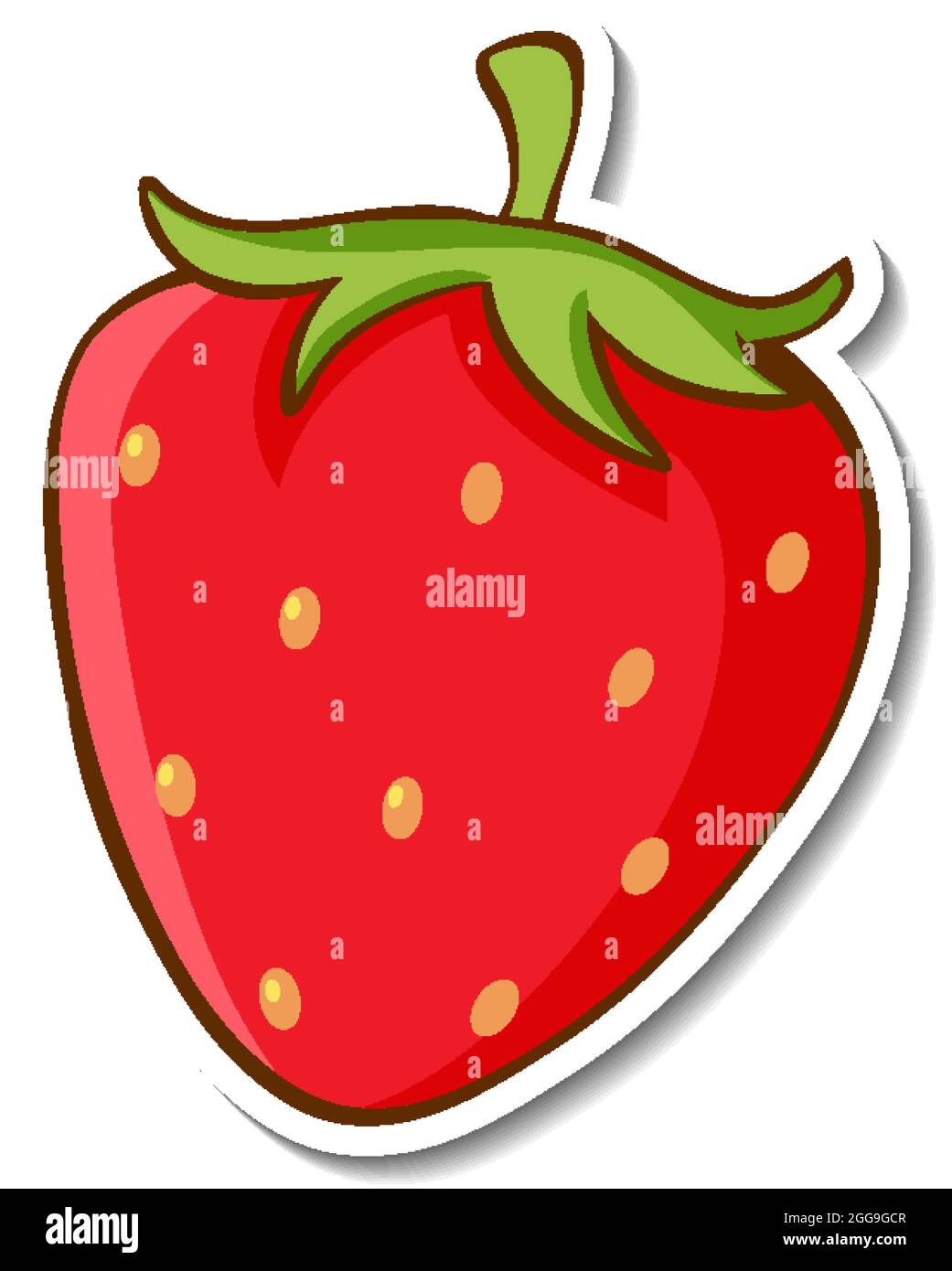 Sticker design with strawberry isolated illustration Stock Vector Image ...