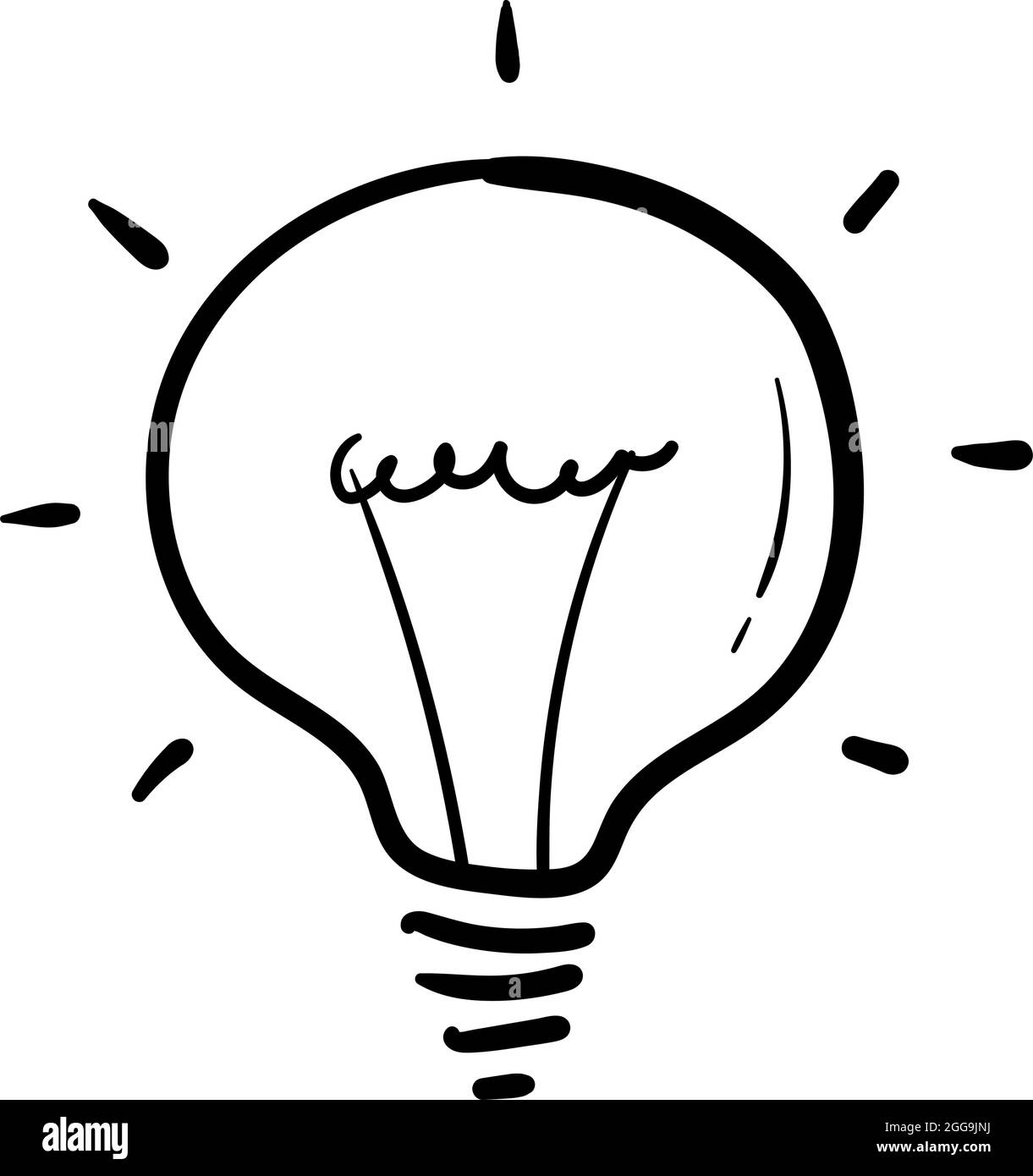 hand drawn light bulb icon in doodle style isolated Stock Vector Image ...