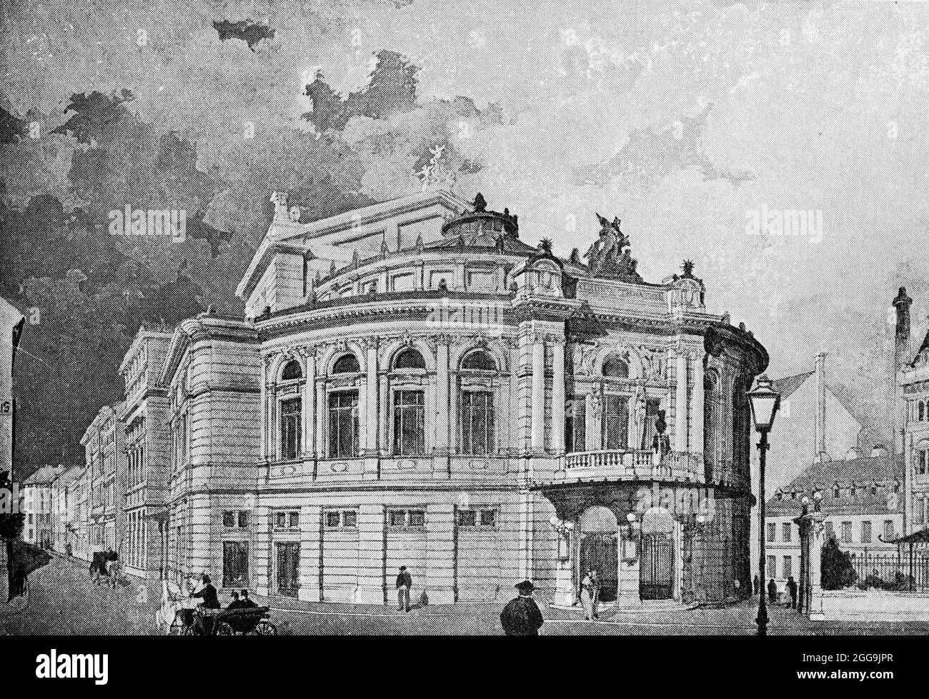 Das Raimund Theater or Raimund Theatre named after the dramatist Ferdinand Raimung, Vienna, Austria, Europe, historic Illustration 1897 Stock Photo