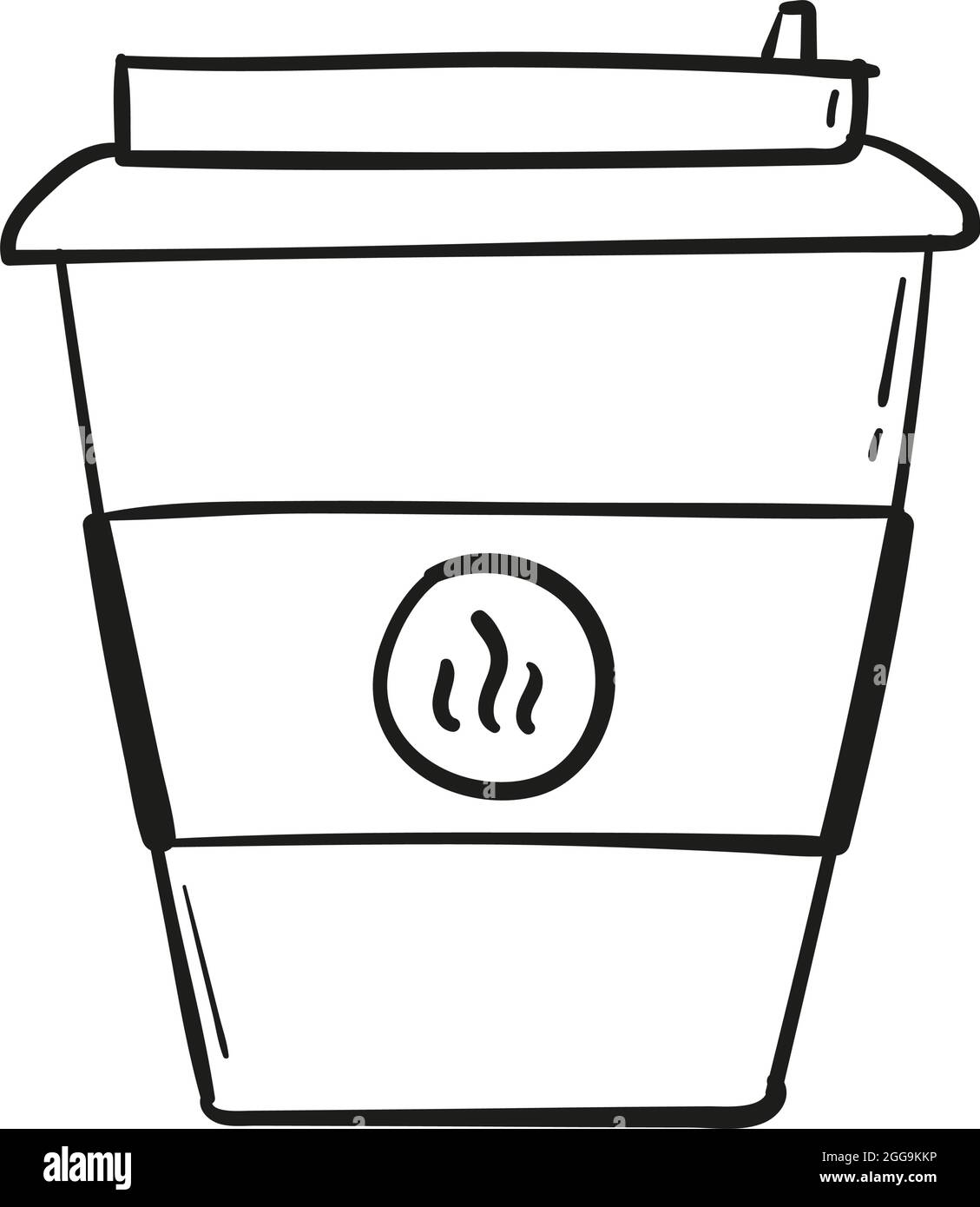 hand drawn coffee cup icon in doodle style isolated Stock Vector Image ...