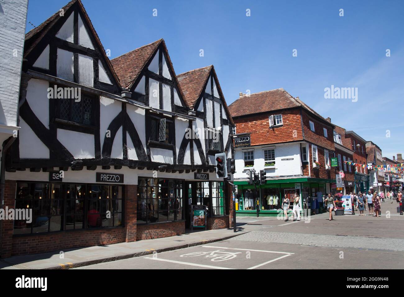 Views of Crane Street in Salisbury, Wiltshire in the UK Stock Photo