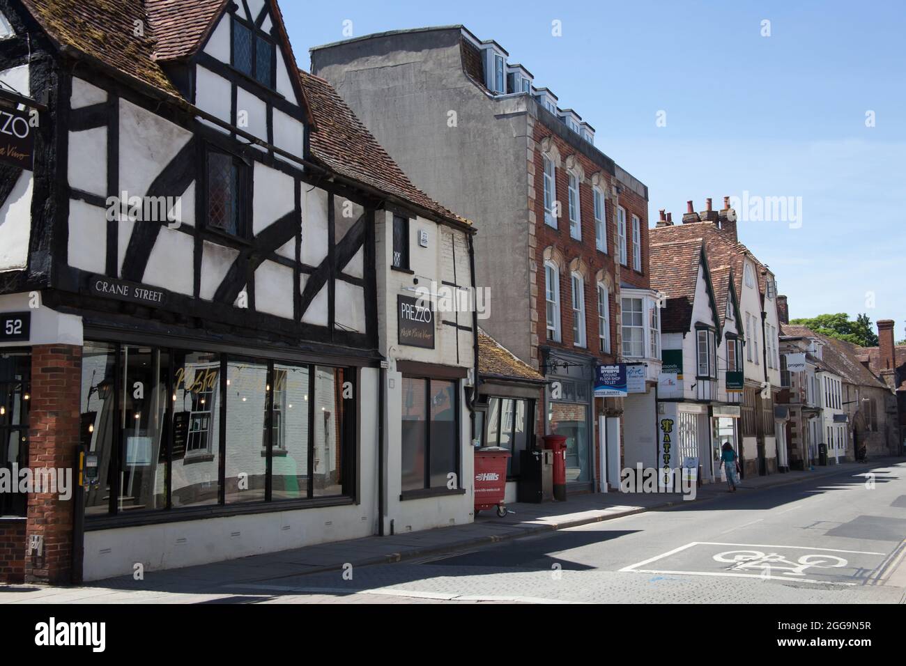 Views of Crane Street in Salisbury, Wiltshire in the UK Stock Photo