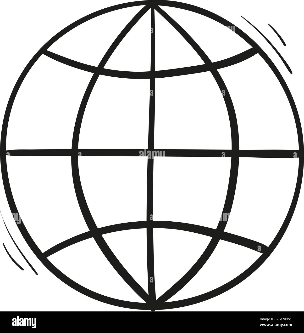 hand drawn world icon in doodle style isolated Stock Vector Image & Art ...
