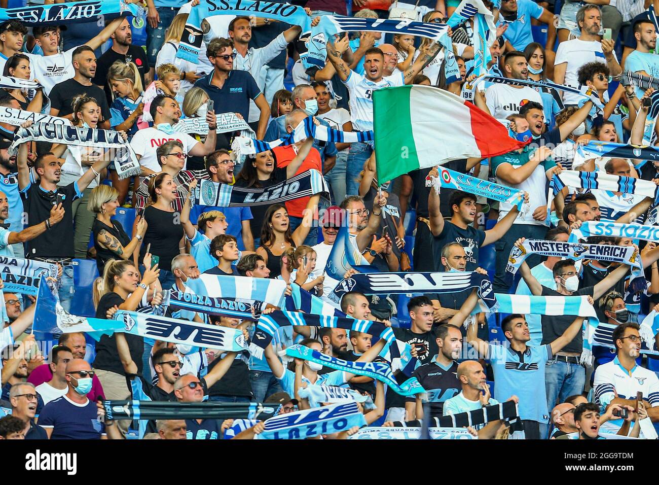 during Serie A football match between SS Lazio and  Spezia at the Olimpico Stadium, Roma, Italy, on 28 August 2021 Stock Photo
