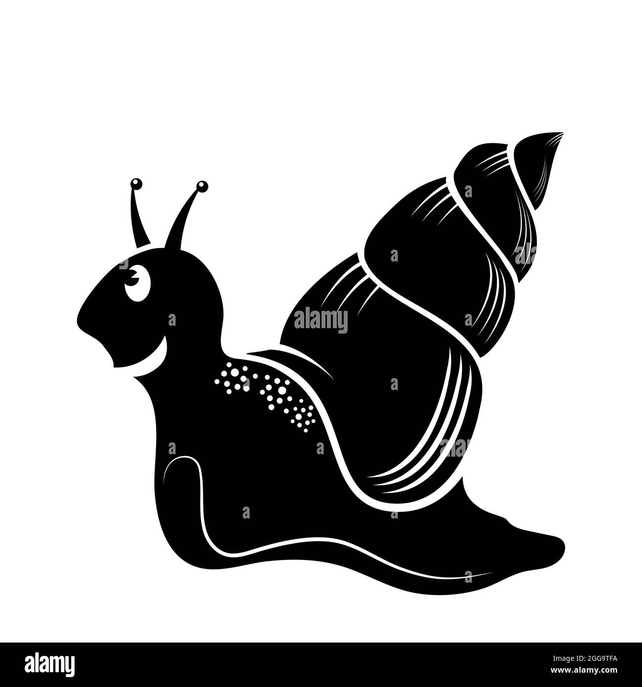 Animal Icon. Snail Logo Isolated on White Background. Stock Vector