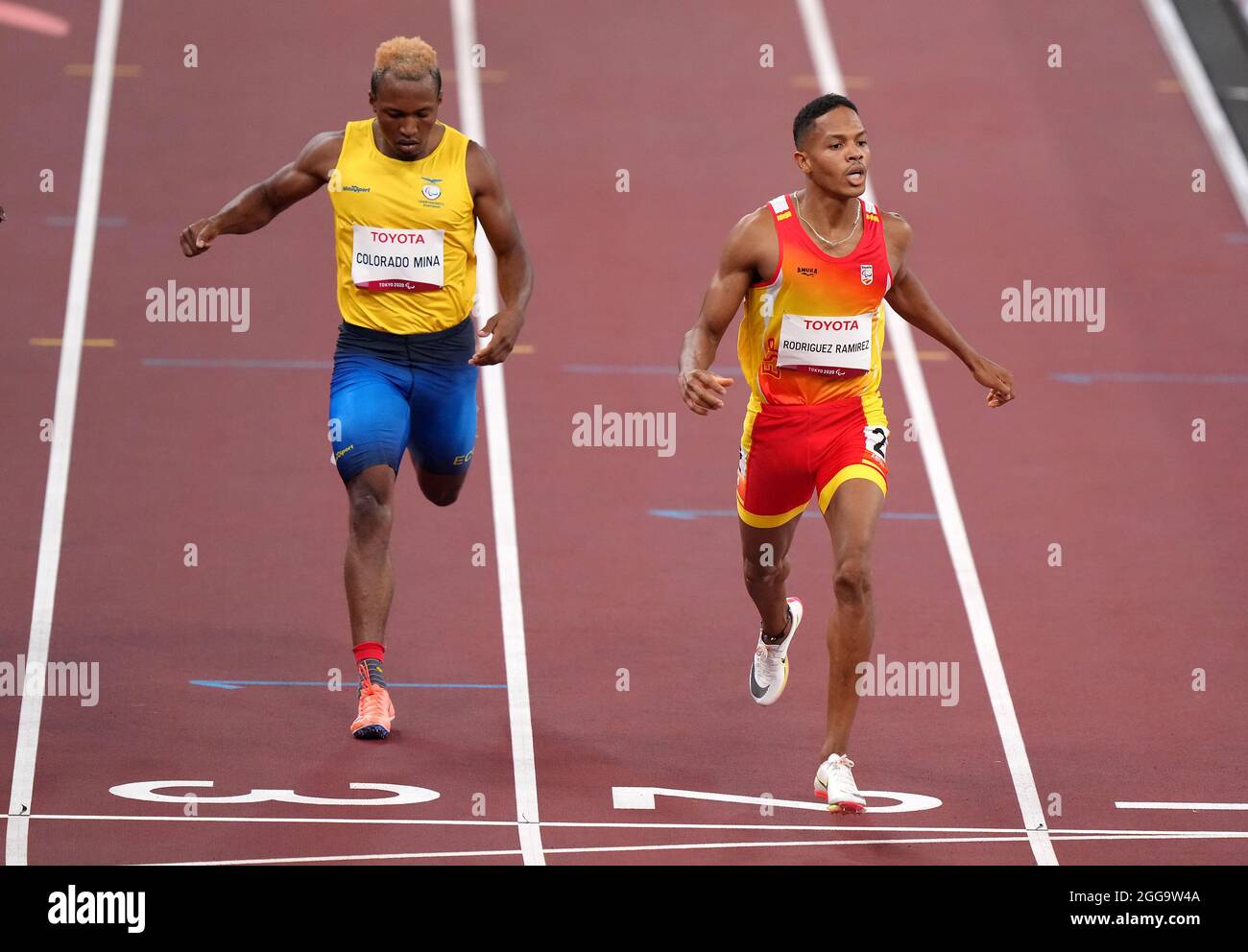 Spain’s Deliber Rodriguez Ramirez wins their Men’s 400m - T20 heat