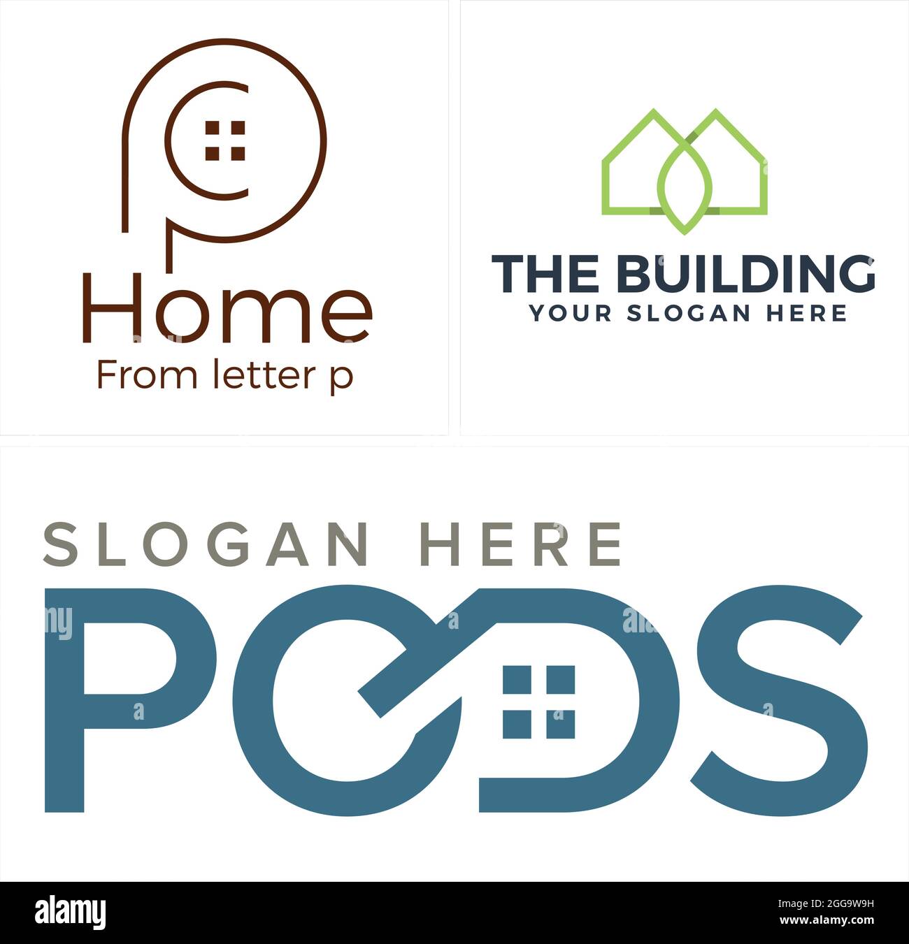 Real estate mortgage building home logo design icon template Stock Vector