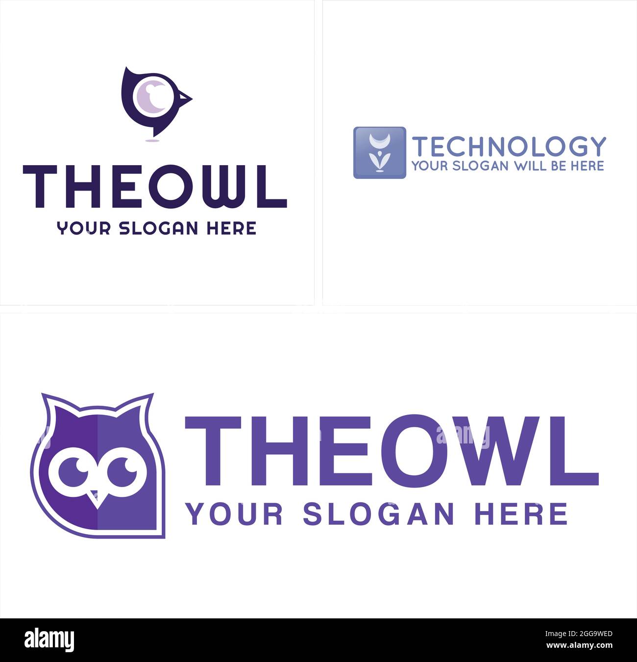 The owl bubble chat icon logo vector Stock Vector