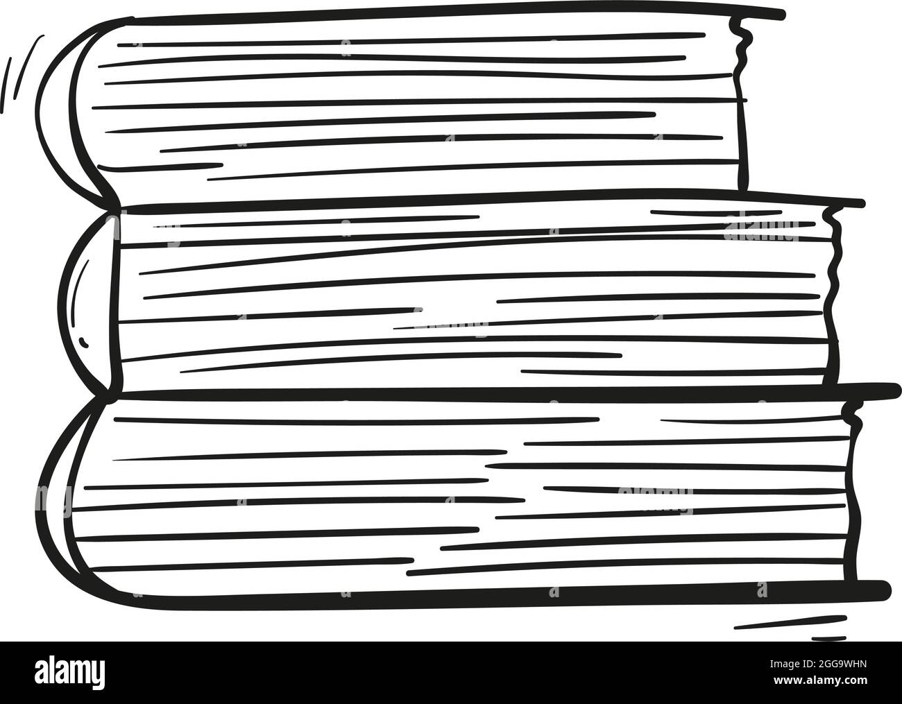 hand drawn stack of books icon in doodle style isolated Stock Vector ...
