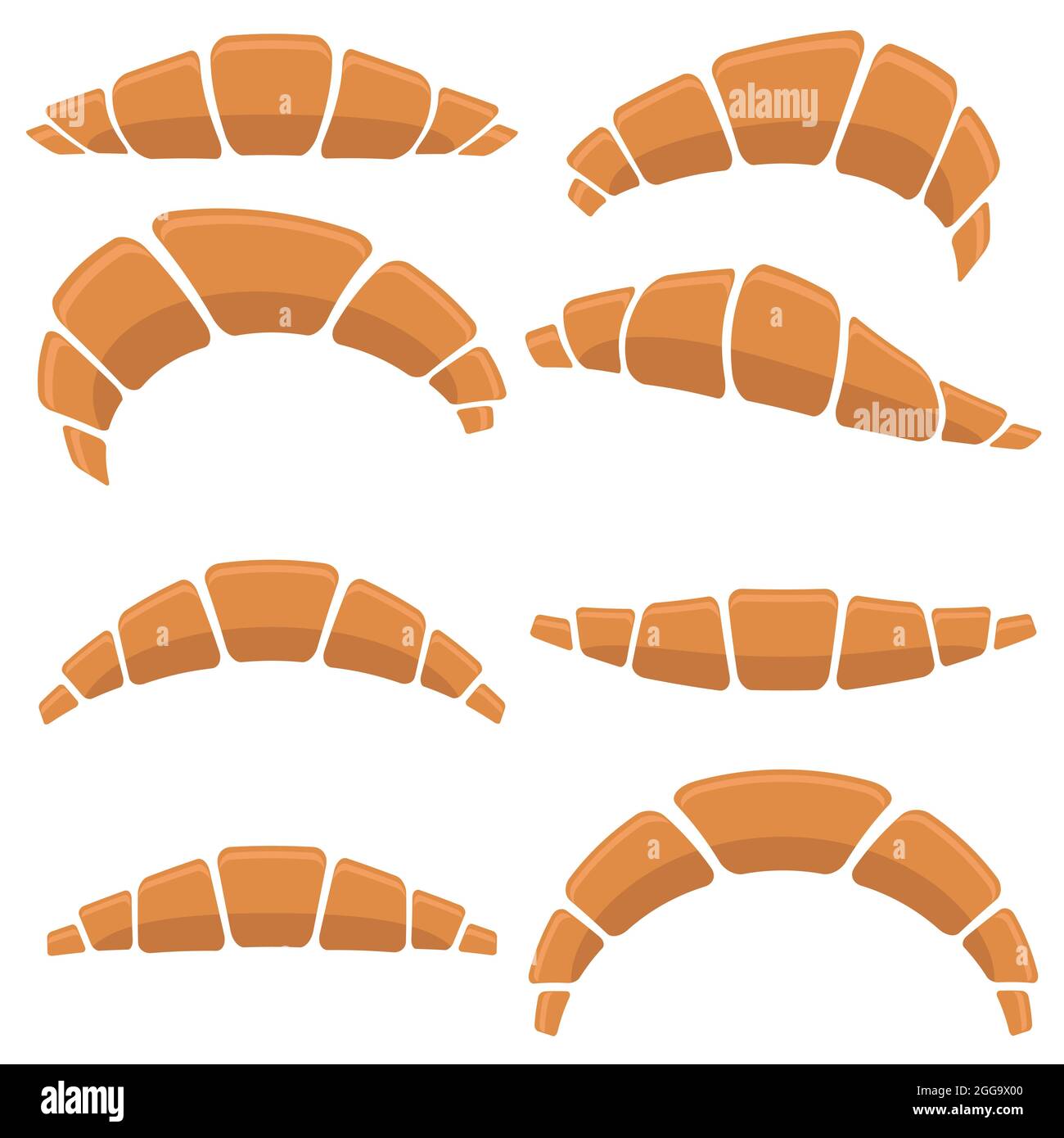 Set of Croissant Icon Isolated on White Background Stock Vector Image ...