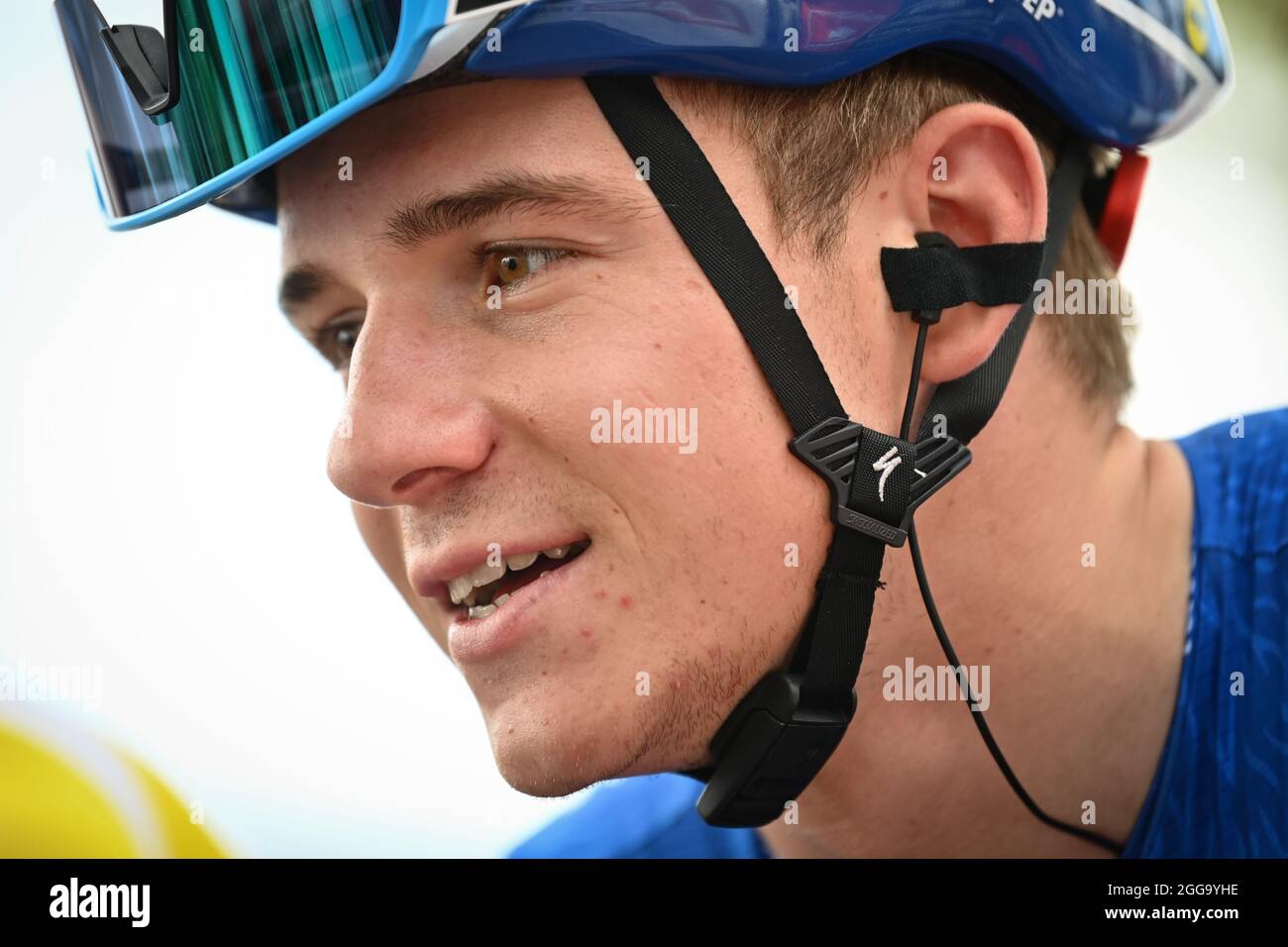 Belgian Remco Evenepoel of Deceuninck - Quick-Step pictured at the start of the first stage of the Benelux cycling tour, 169,6 km from Surhuisterveen Stock Photo