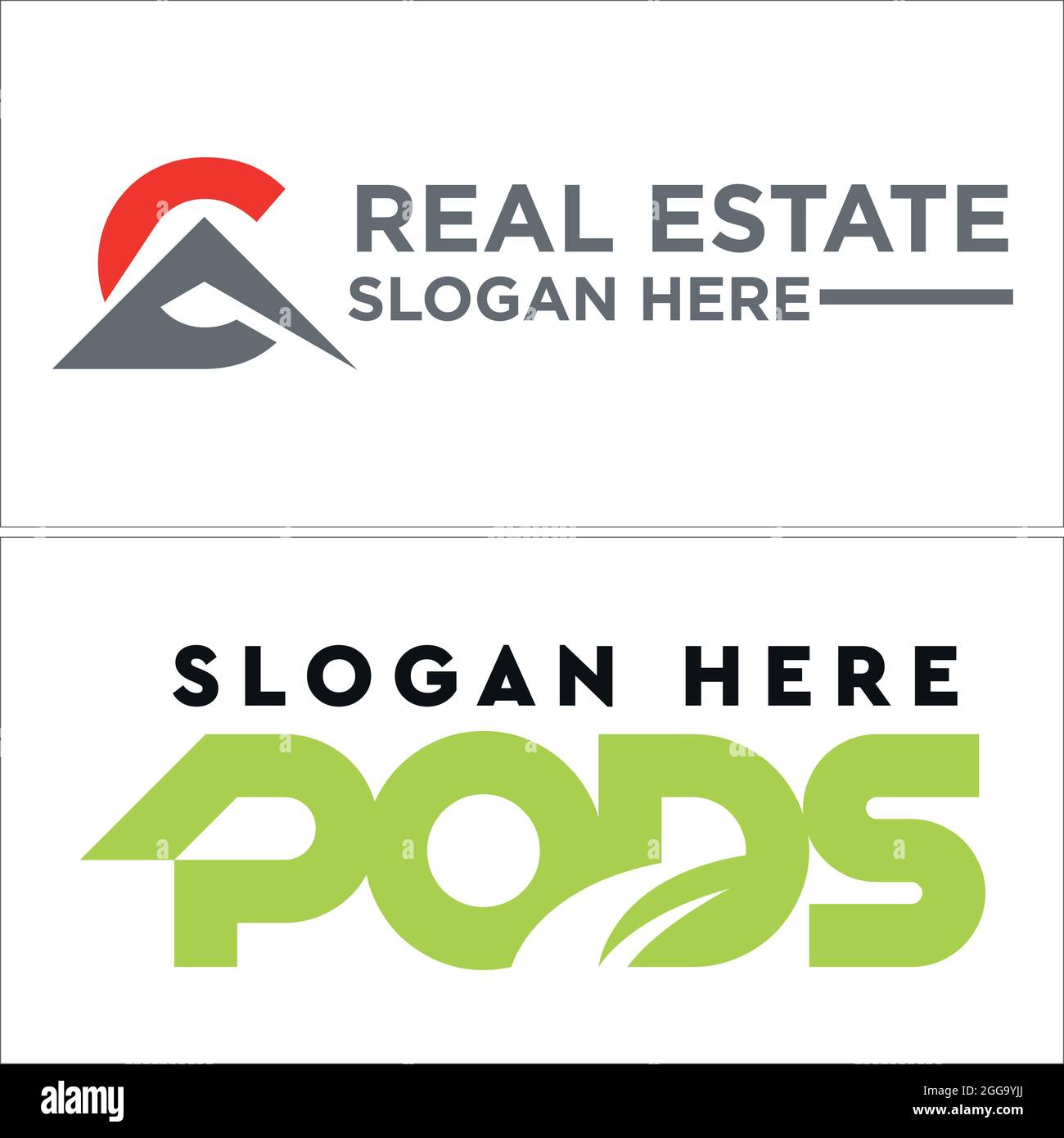 Home roof initial and lettering logo real estate mortgage building ...