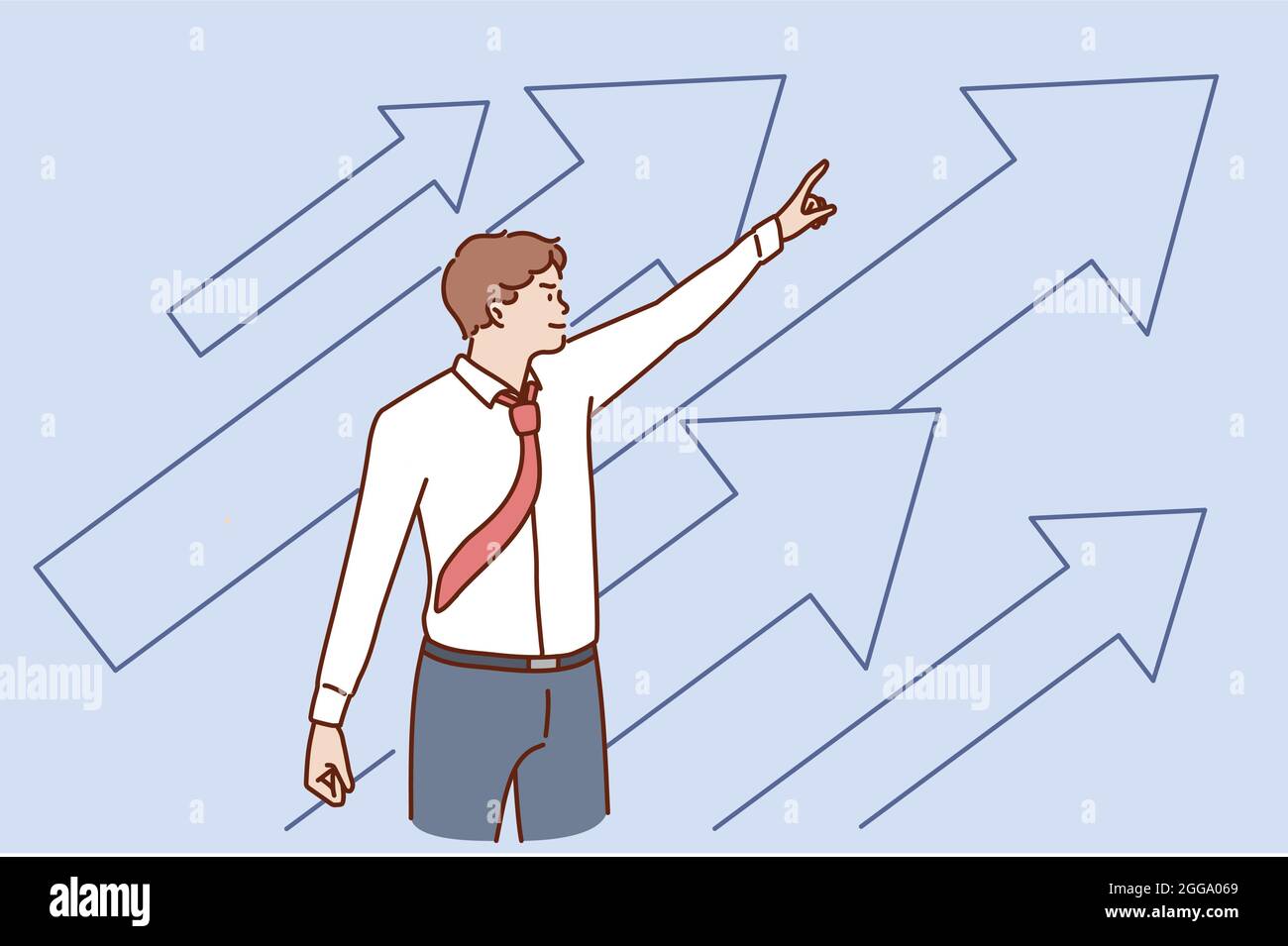 Business development and success concept. Young positive businessman ...