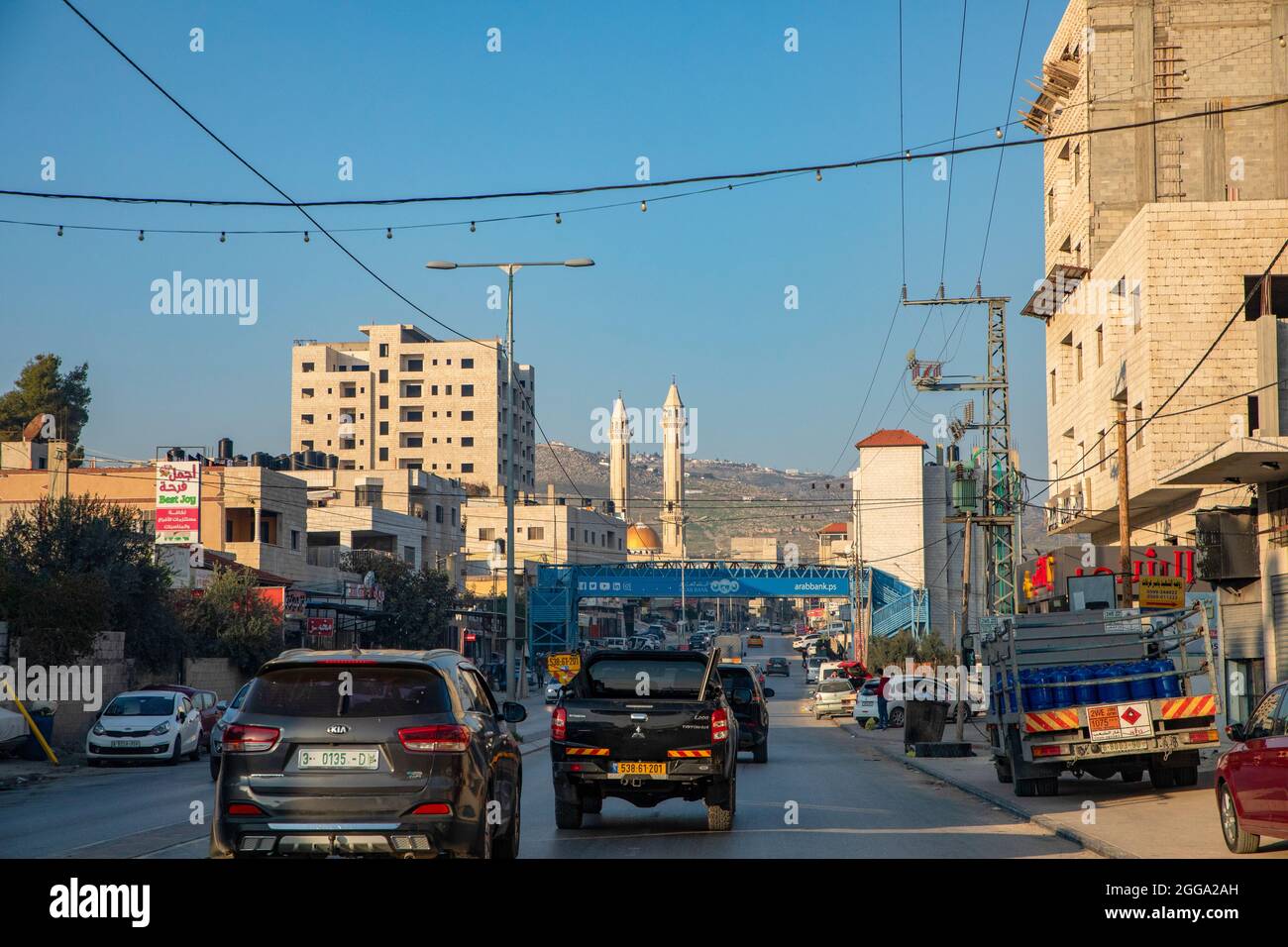 Palestinian town in the West bank under the control of the Palestinian