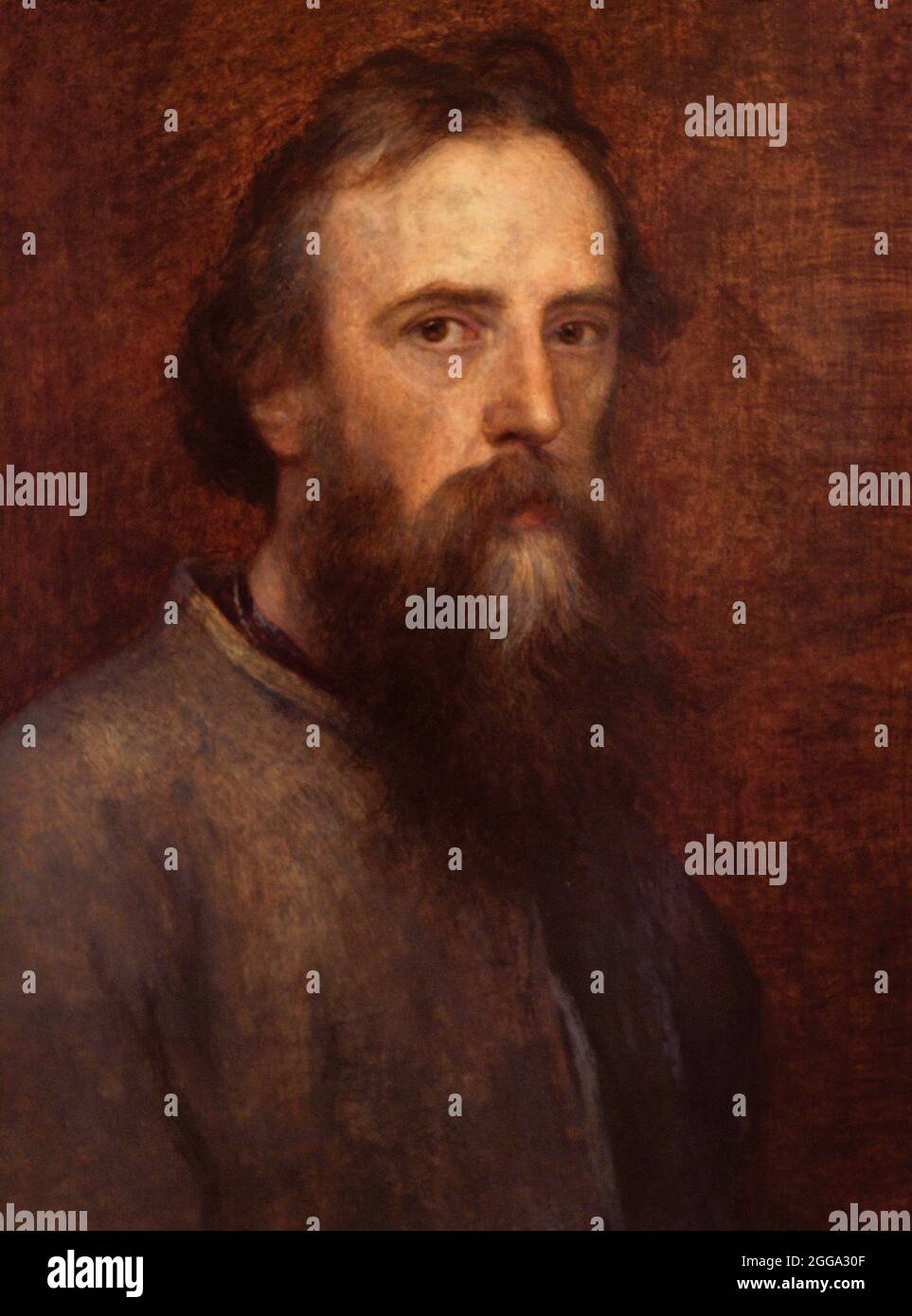 George Frederic Watts (1817-1904). English painter and sculptor. Self-portrait. Oil on panel (61 x 50,2 cm), ca.1860. National Portrait Gallery. London, England, United Kingdom. Stock Photo