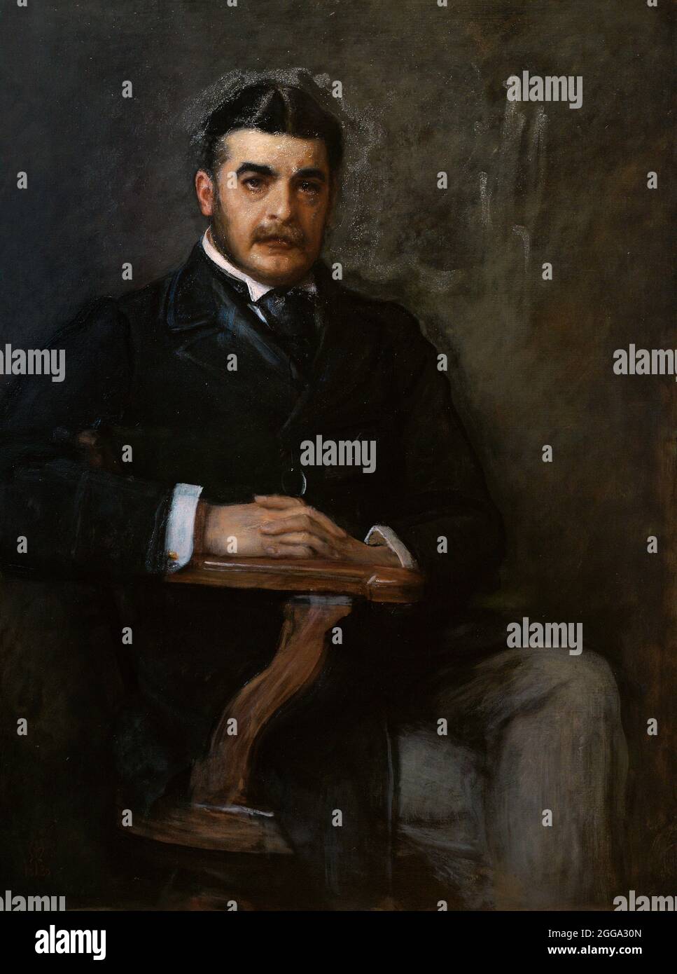 Sir Arthur Sullivan (Arthur Seymour Sullivan) (1842-1900). English composer. Portrait by Sir John Everett Millais (1829-1896). Oil on canvas (115,6 x 87 cm), 1888. National Portrait Gallery. London, England, United Kingdom. Stock Photo