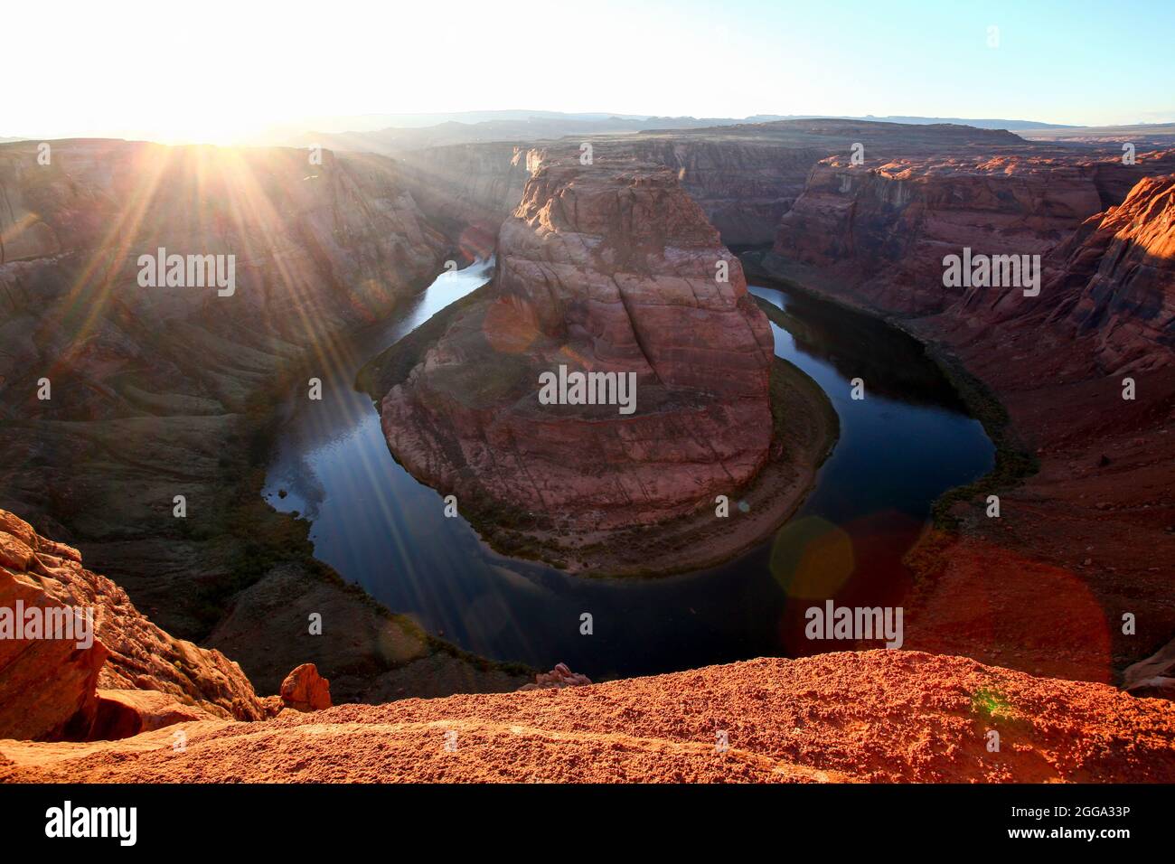 elevated view of Horseshoe Bend Colorado River Arizona USA Stock Photo