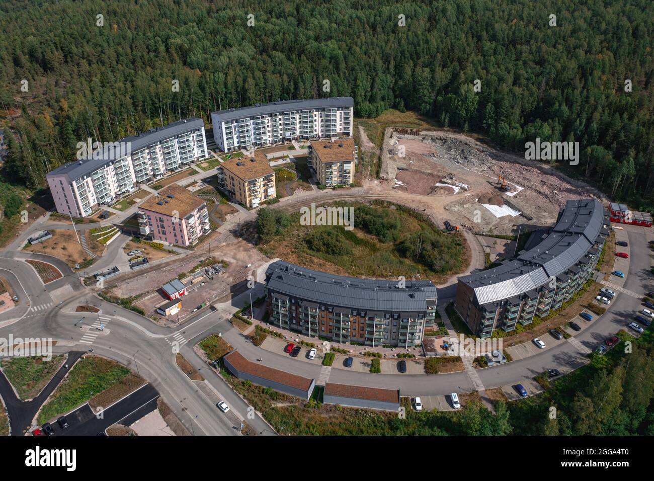 Aerial view of the brand new neighborhood Kalliolahde of Espoo, Finland