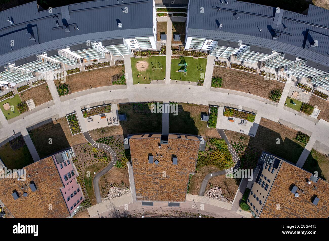 Aerial view of the brand new neighborhood Kalliolahde of Espoo, Finland
