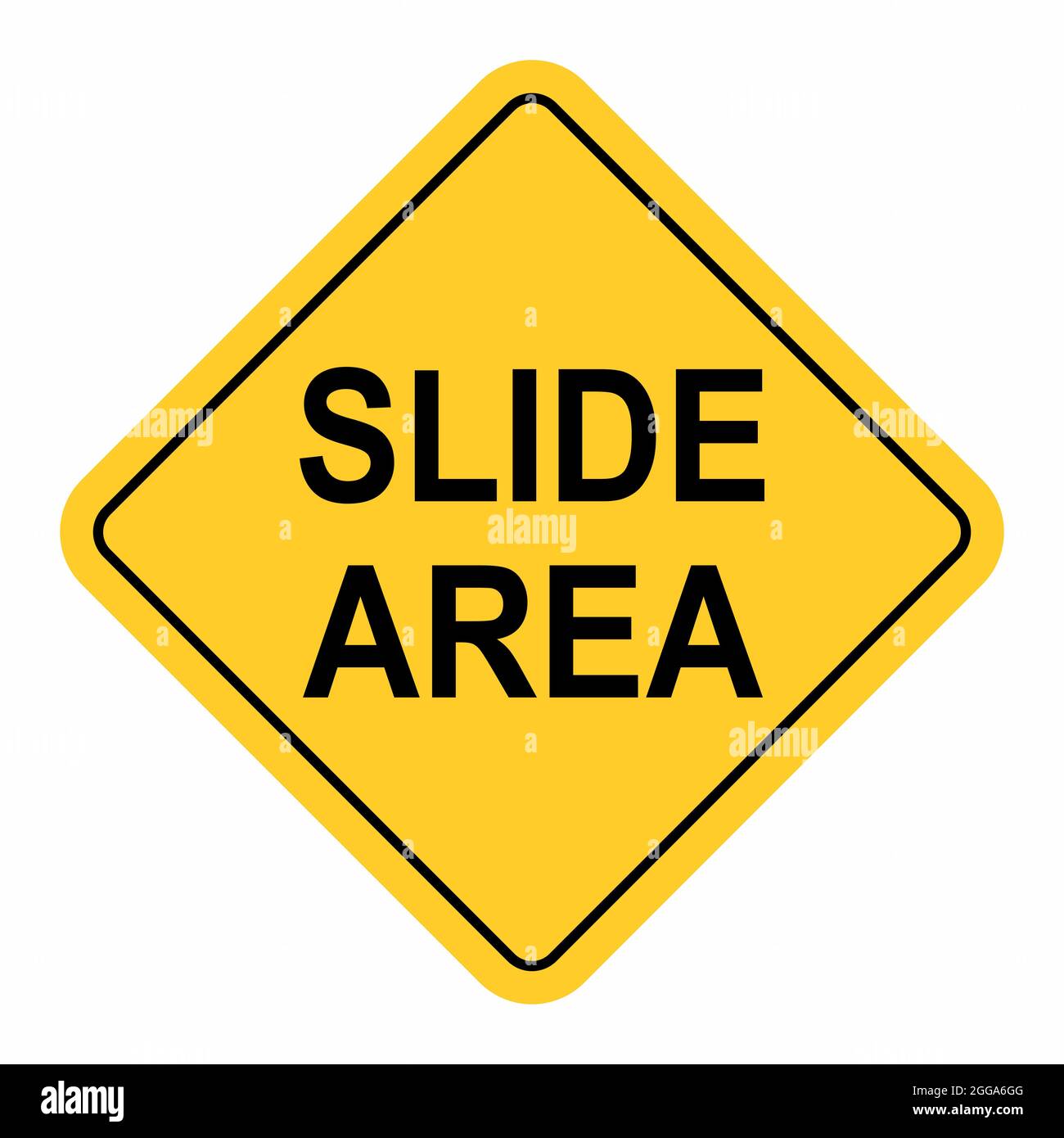 Slide Area traffic sign isolated on white background Stock Vector