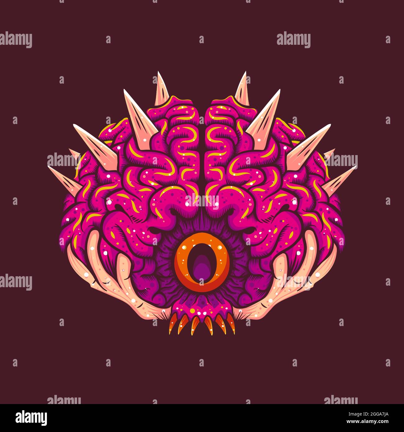 ONE EYED BRAIN ILLUSTRATION Stock Vector Image & Art Alamy