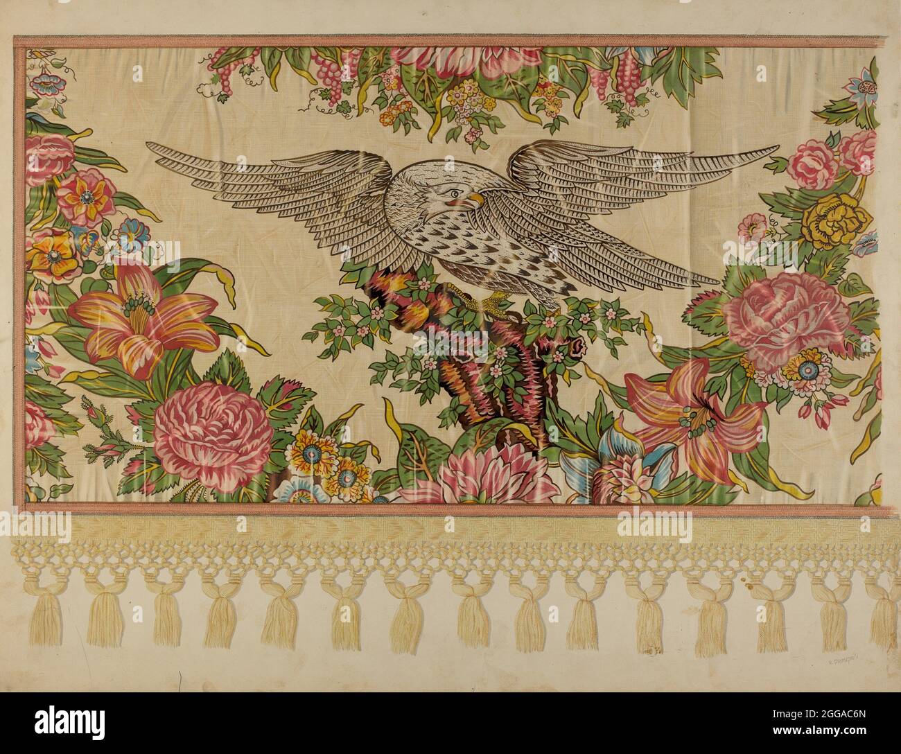 Chintz Valance for Poster Bed, c. 1935 Stock Photo Alamy