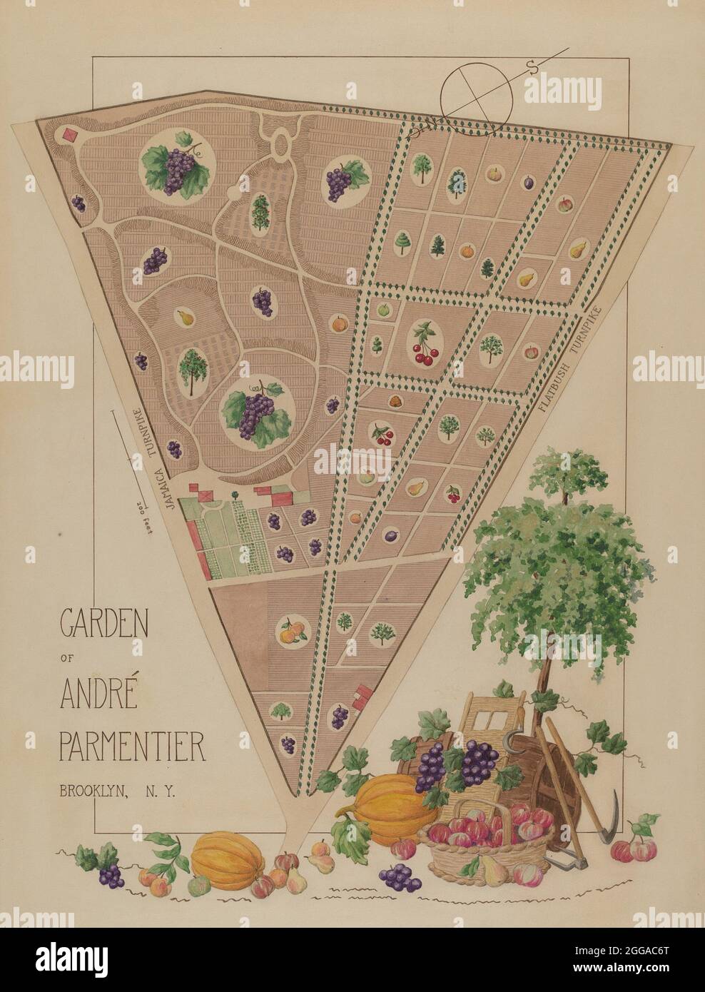 Andre Parmentier Garden, c. 1936. Stock Photo