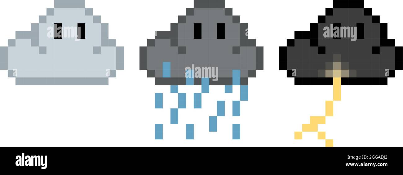 Pack of 8 bit pixel clouds - vector, isolated Stock Vector Image & Art ...