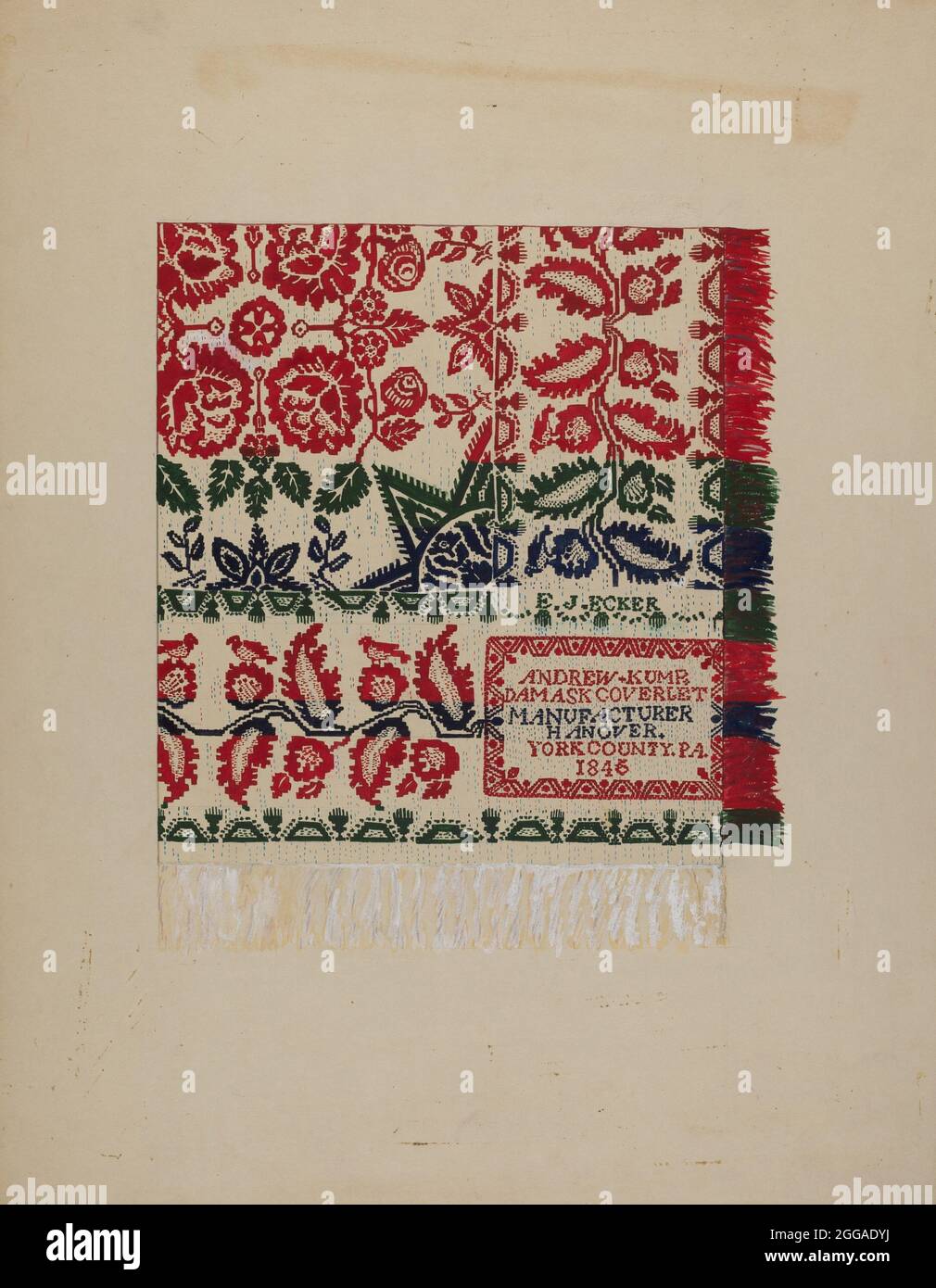 Damask Coverlet, c. 1938 Stock Photo Alamy