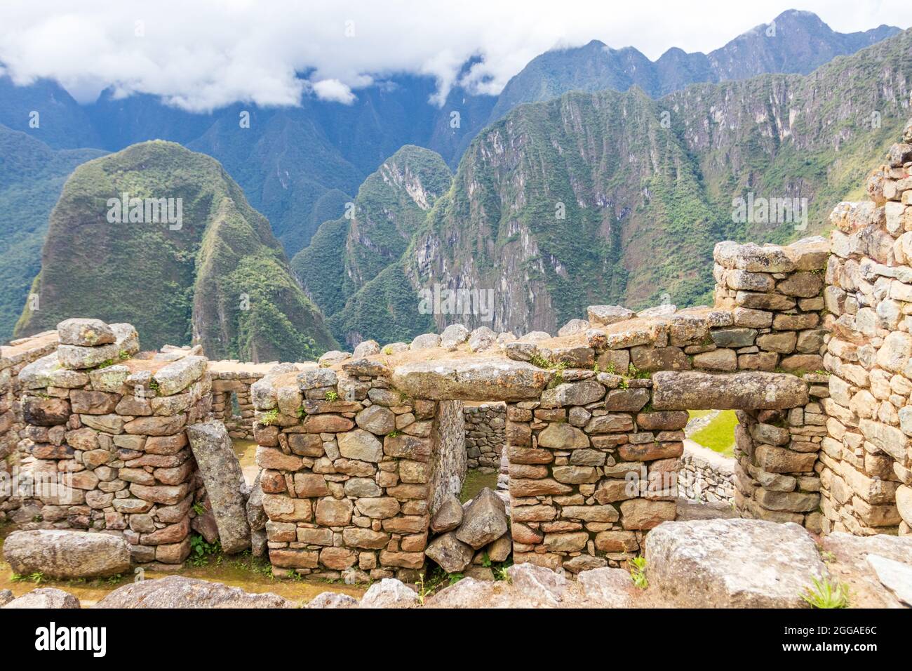 Archaeological remains of Machu Picchu located in the mountains of ...