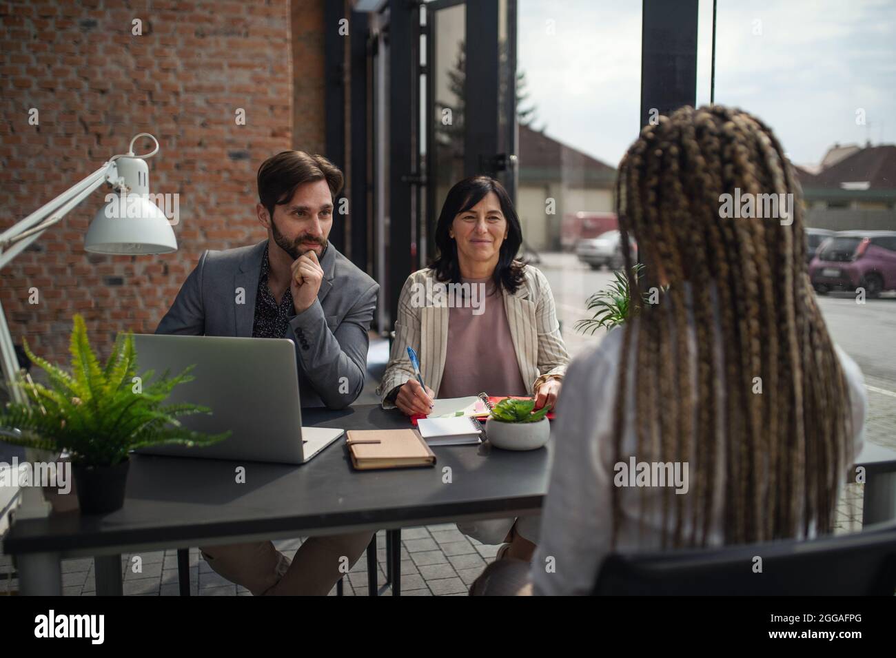 Rear view caucasian businessman mixed hi-res stock photography and ...