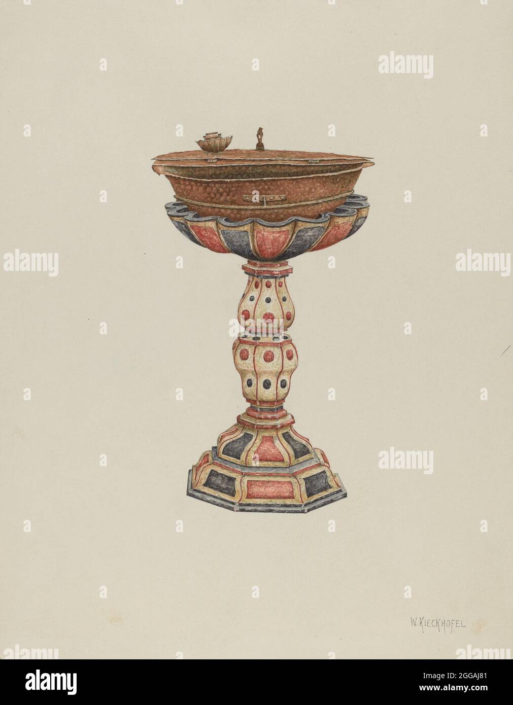 Baptismal Font and Stand, c. 1939 Stock Photo Alamy