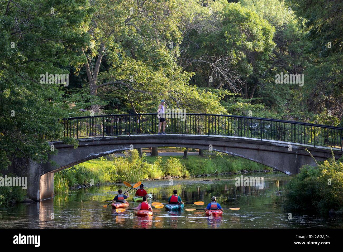 Kayaks The Esplanade Boston Massachusetts USA Stock Photo