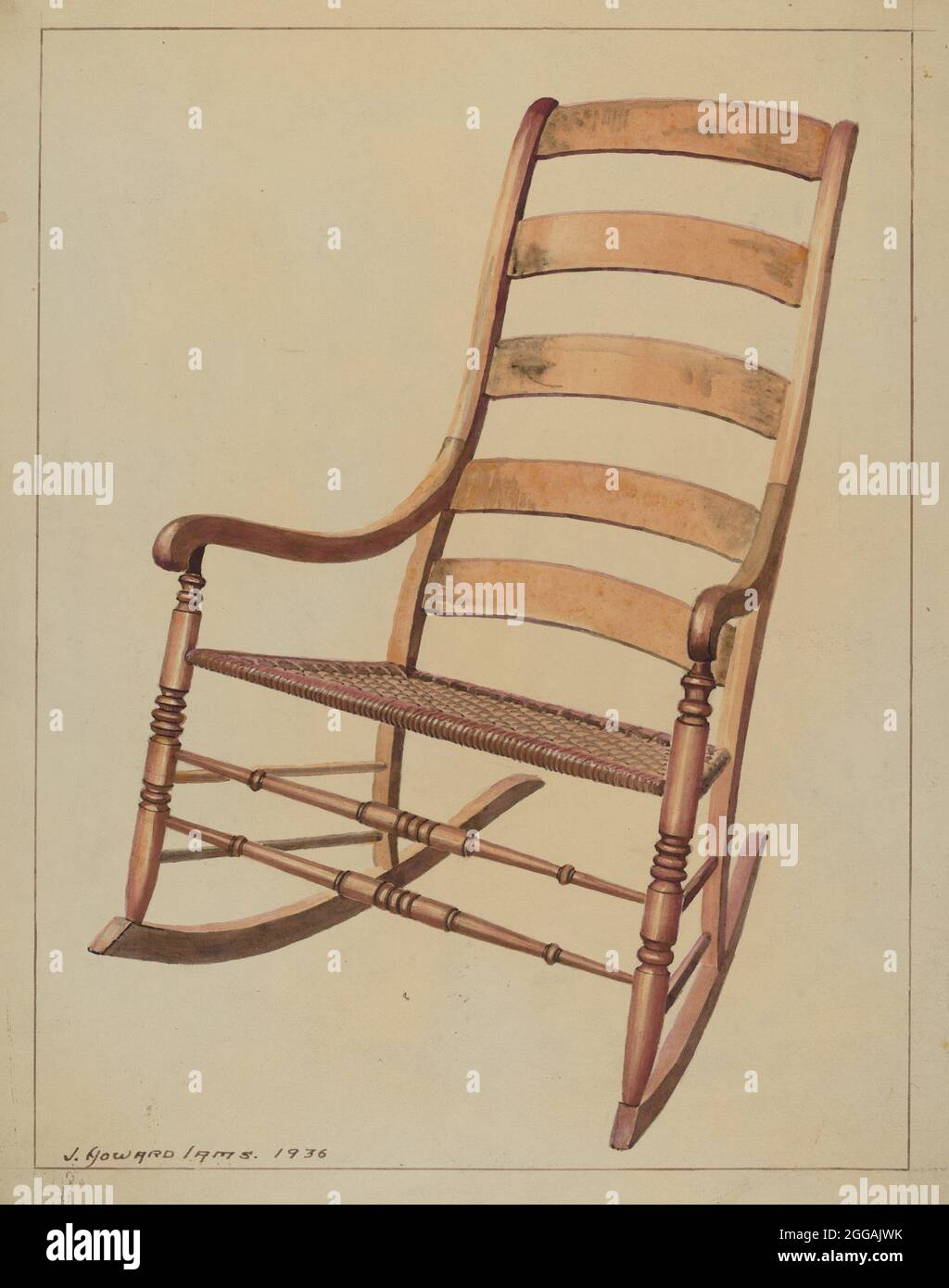 Ladder Back Rocking Chair, 1936 Stock Photo Alamy
