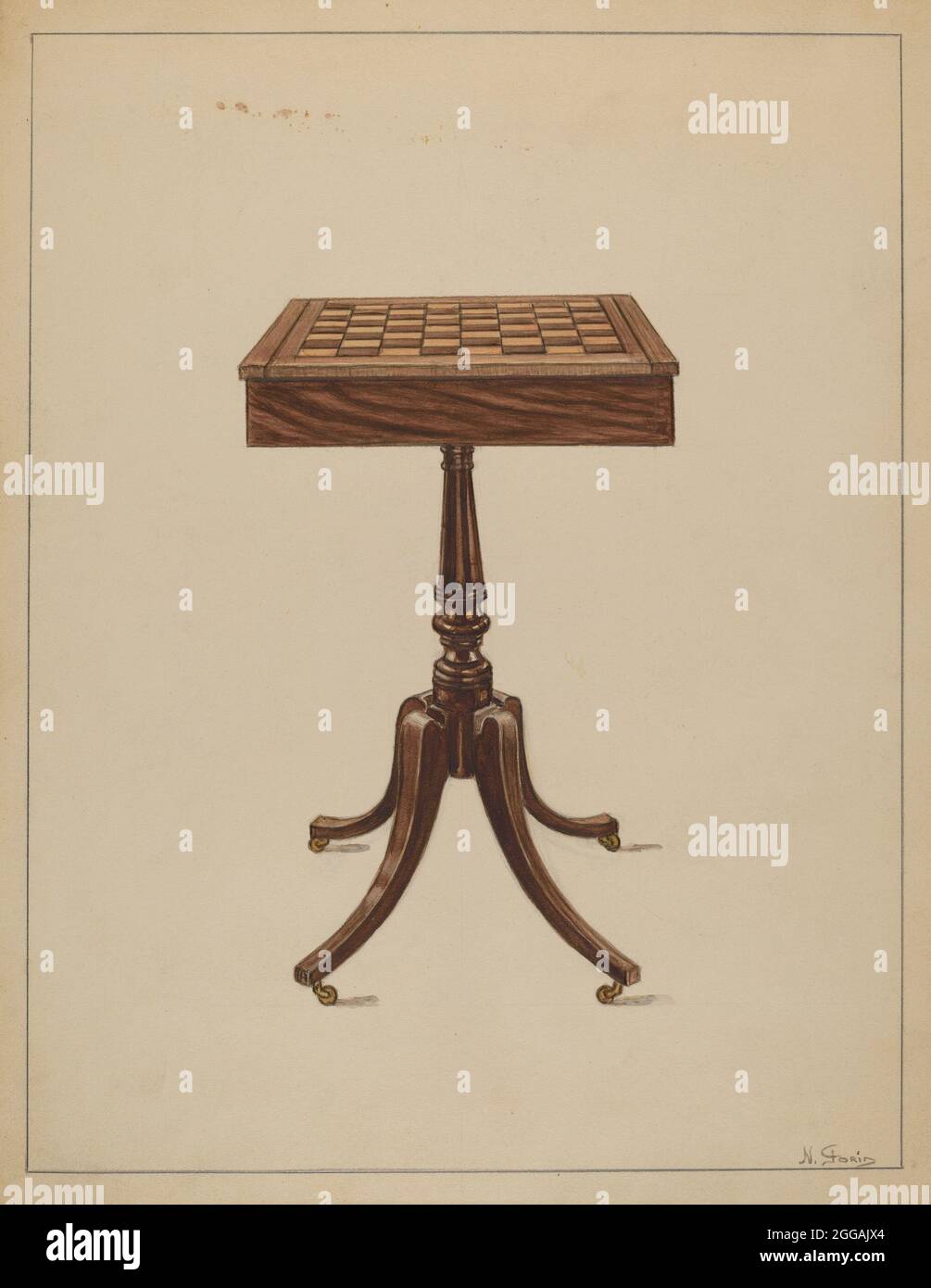 Checker Table, 1936 Stock Photo - Alamy