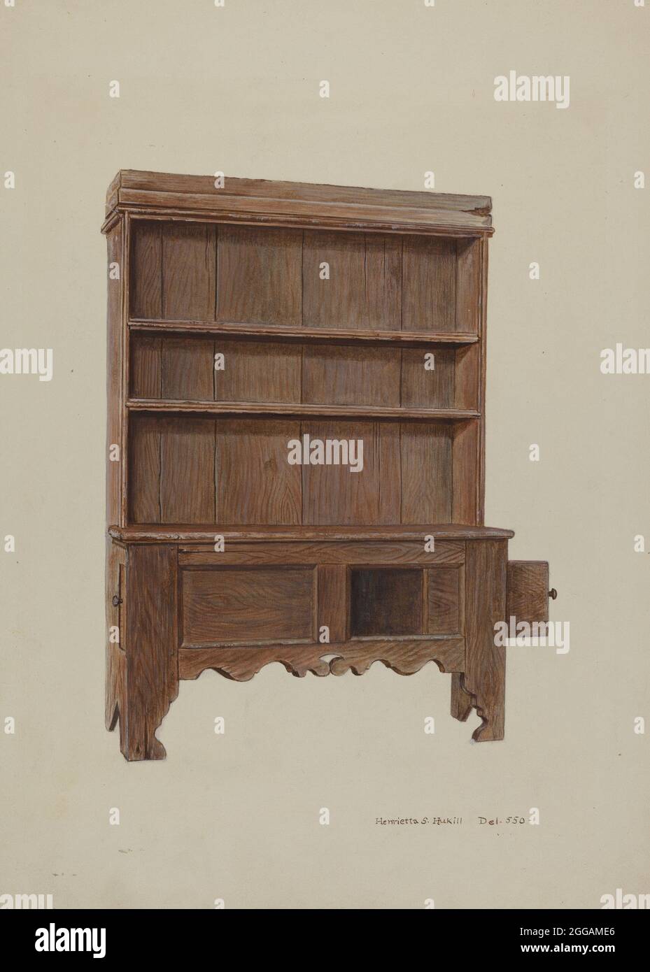 Pa. German Pewter Cupboard, c. 1939 Stock Photo Alamy