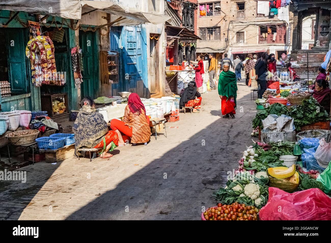Street market in Kathmandu Durbar Square, Nepal Stock Photo