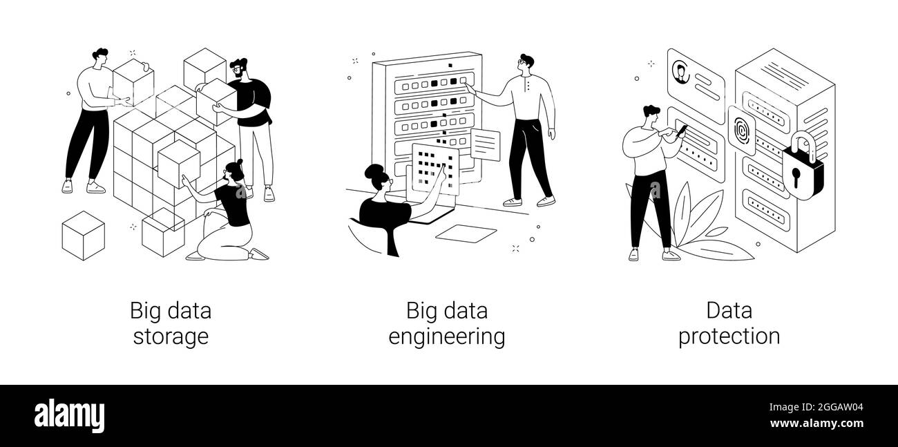 Database security abstract concept vector illustrations Stock Vector