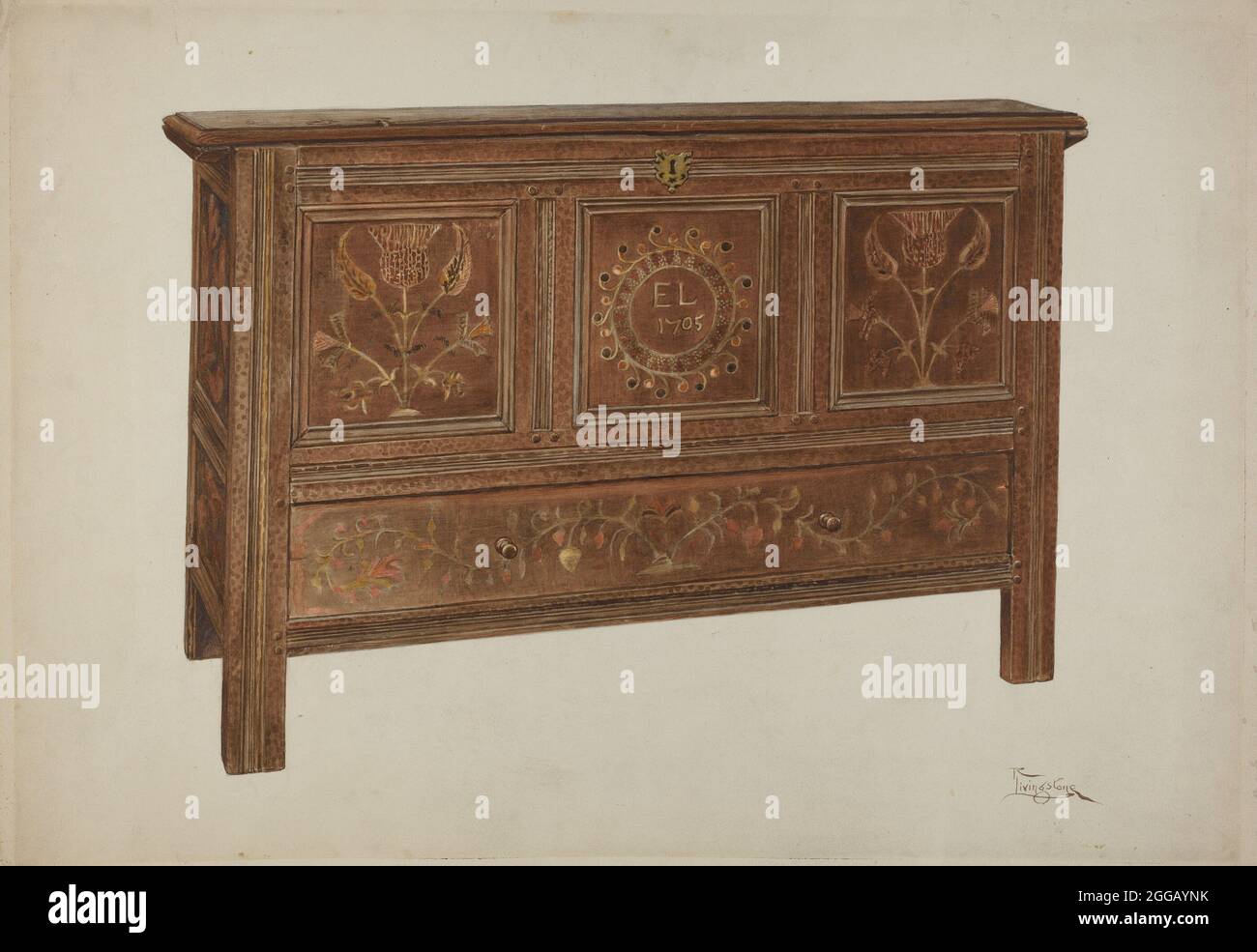 Pa. German Chest, 1935/1942 Stock Photo Alamy