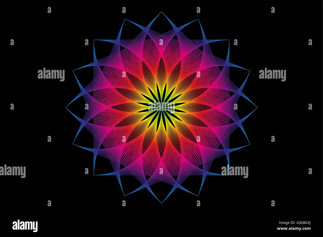 lotus flower spectrum mandala, Seed of life, Sacred Geometry. Logo icon ...