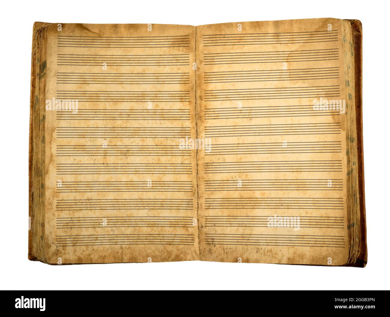 old blank musical book isolated on white Stock Photo