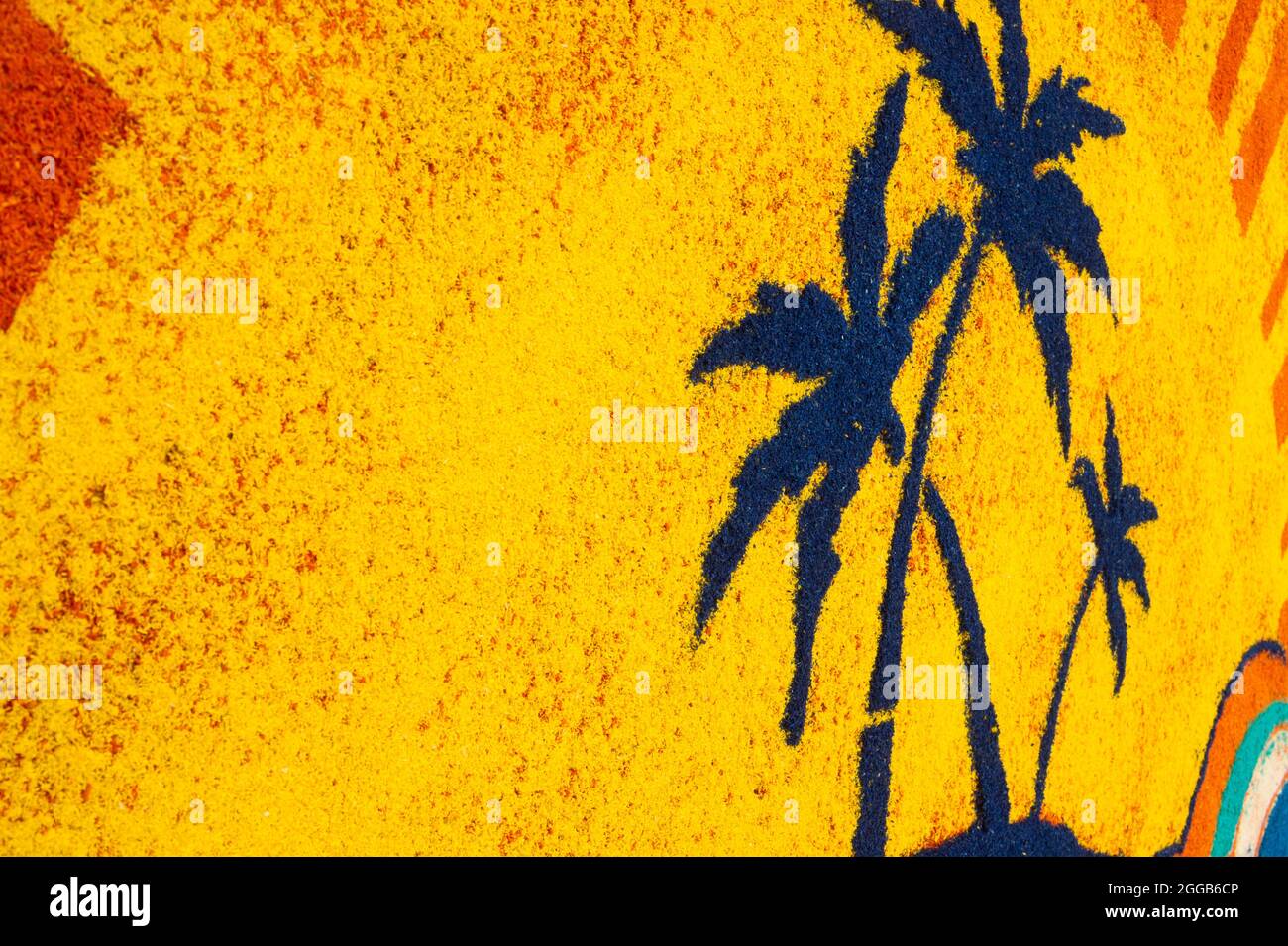Graphic representation with sawdust compost of some palm trees Stock Photo Alamy