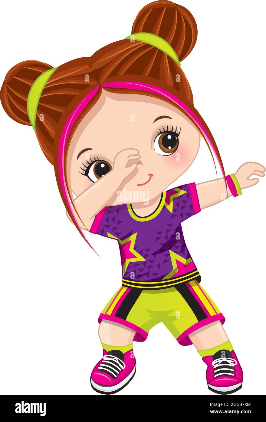 Cuter Little Girl Dabbing. Redheaded Little Girl Dancing Hip Hop