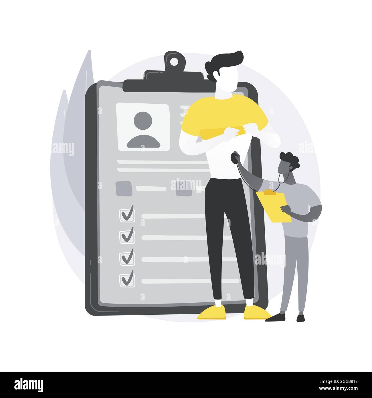 Head to toe physical examination abstract concept vector illustration