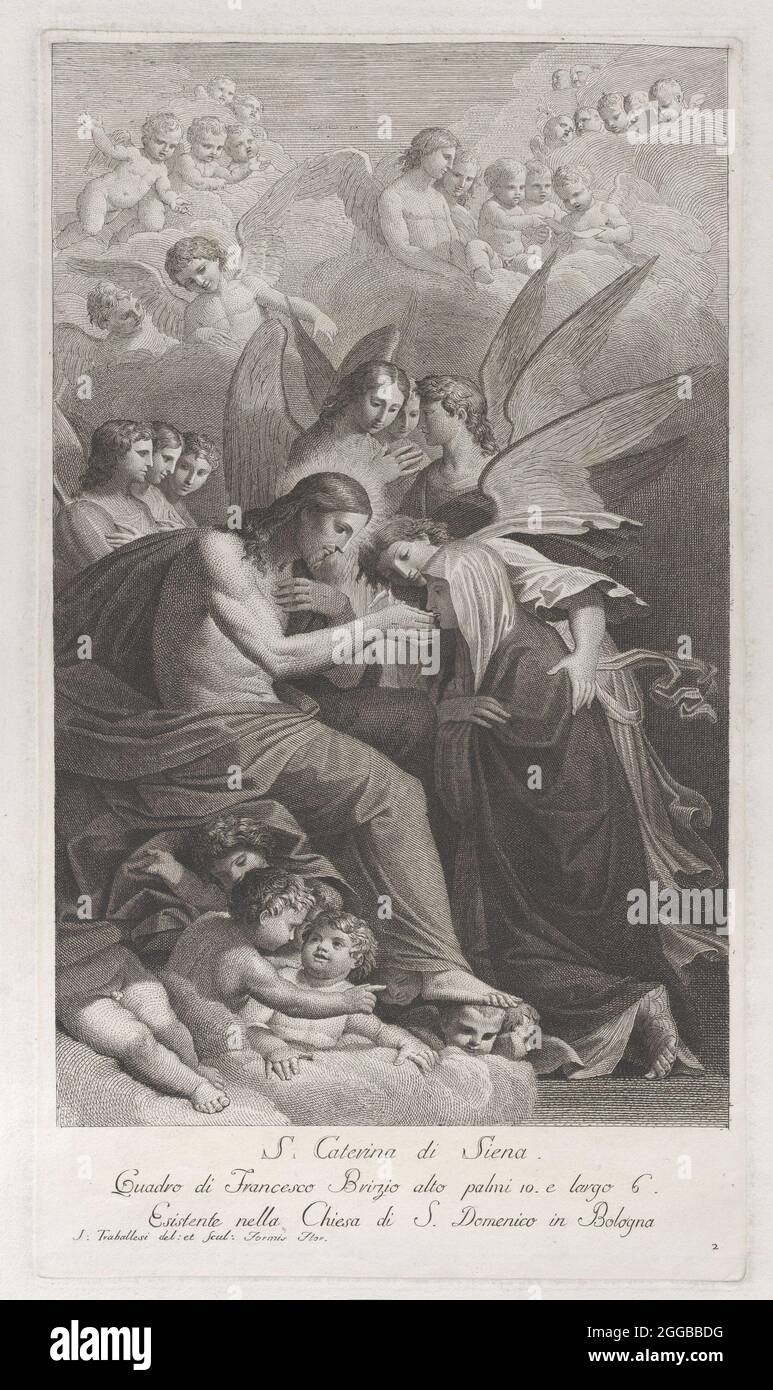 Christ giving the Sacred Host to the kneeling Saint Catherine of Siena ...