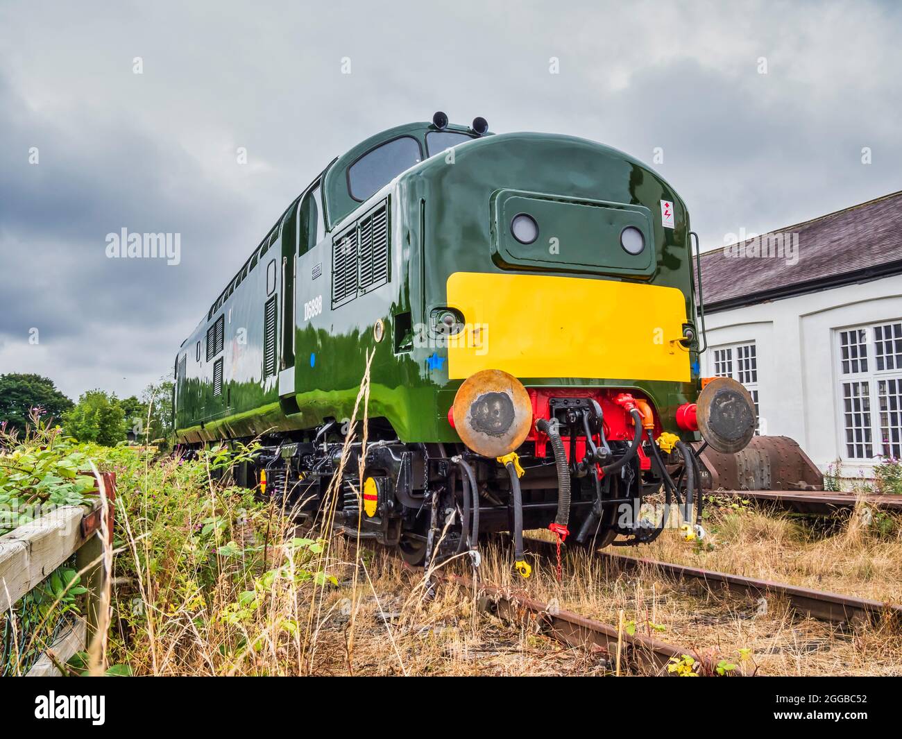 This is the English Electric diesel train at the Darlington Head of Steam Museum that was the original Darlington Railway station Stock Photo