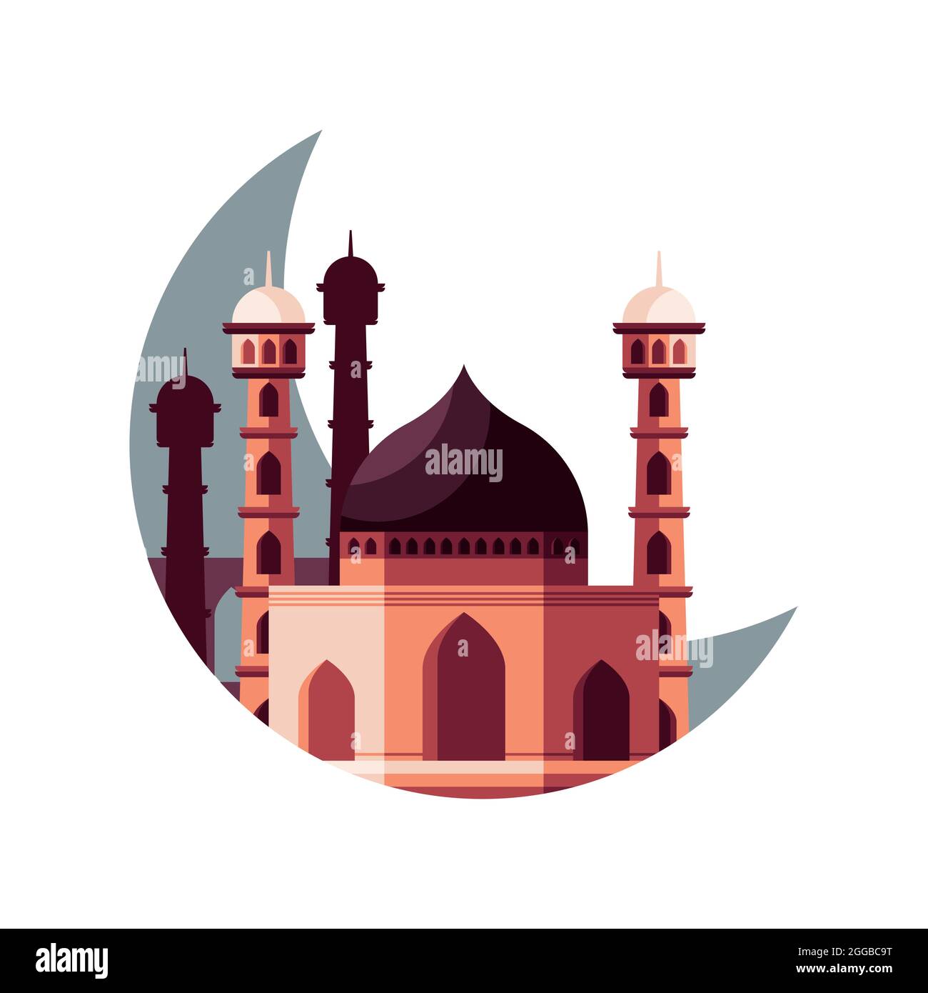 facade of mosque muslim and moon Stock Vector Image & Art - Alamy