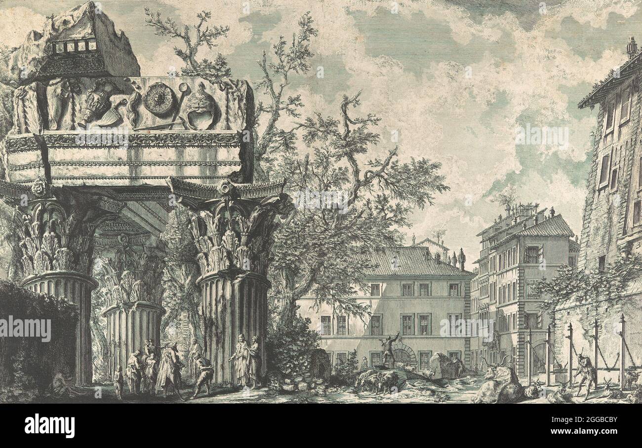 Veduta del Tempio di Giove Tonante, 1740s-60s. [View of the Temple of Jove the Thunderer]. Stock Photo