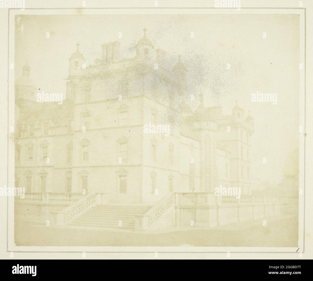Heriot's Hospital, Edinburgh, 1844. A work made of salted paper print, plate i from the album &quot;sun pictures in scotland&quot; (1845). Stock Photo